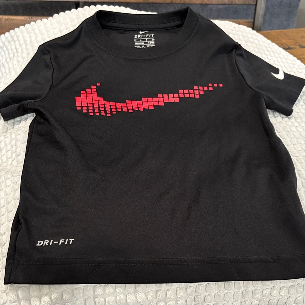 Nike Kids Black Tee with Red Graphic